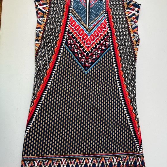 BeBop Red and Blue Geometric Mini Dress - Picture 3 of 14